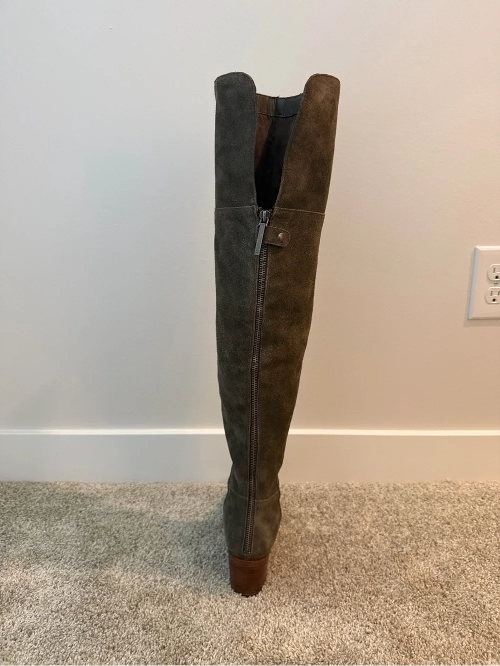 Dolce Vita Over-the-Knee Suede Boots in Dark Gray